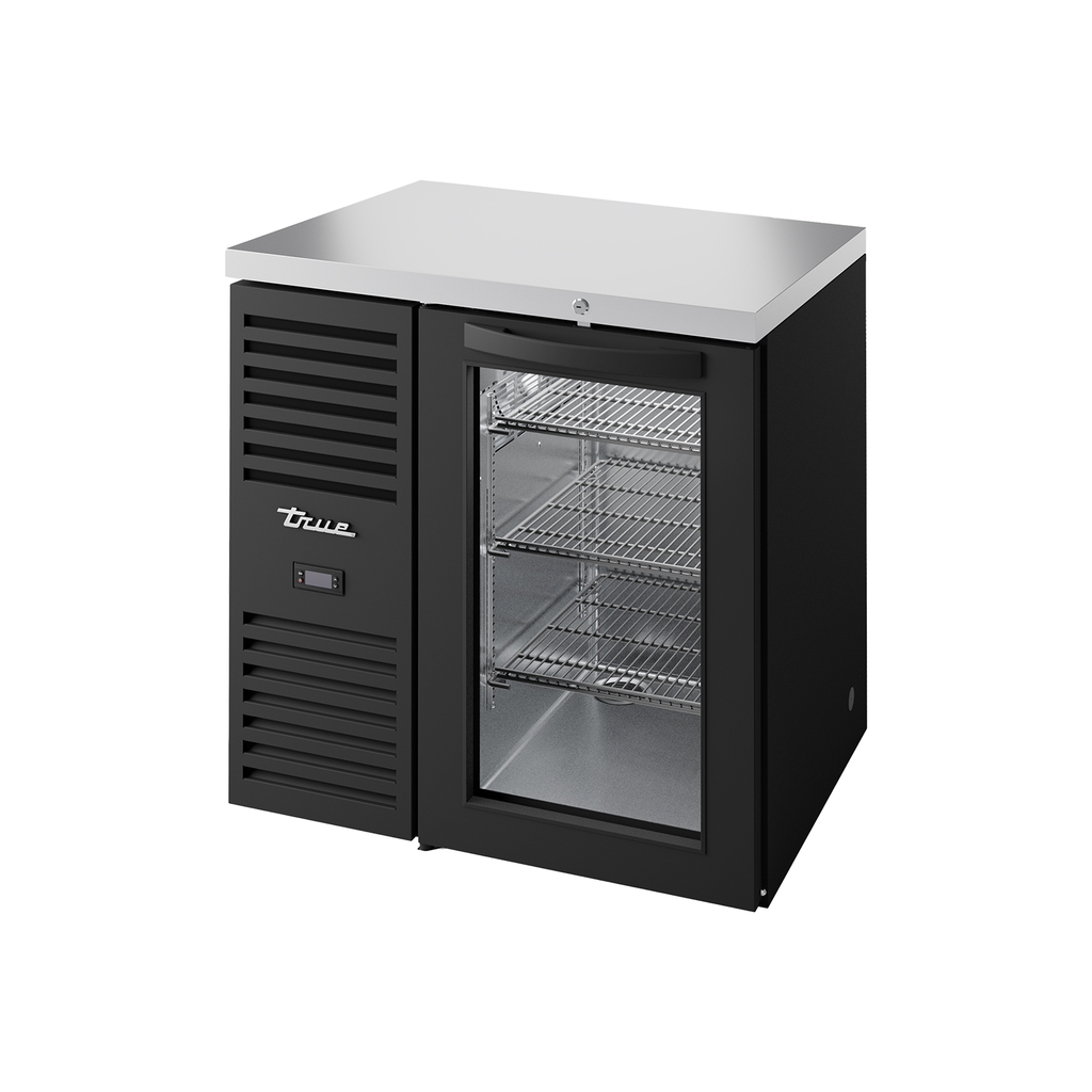 True TBR32-RISZ1-L-B-G-2 Single Door Undercounter Black Bar Fridge 290 Litres.