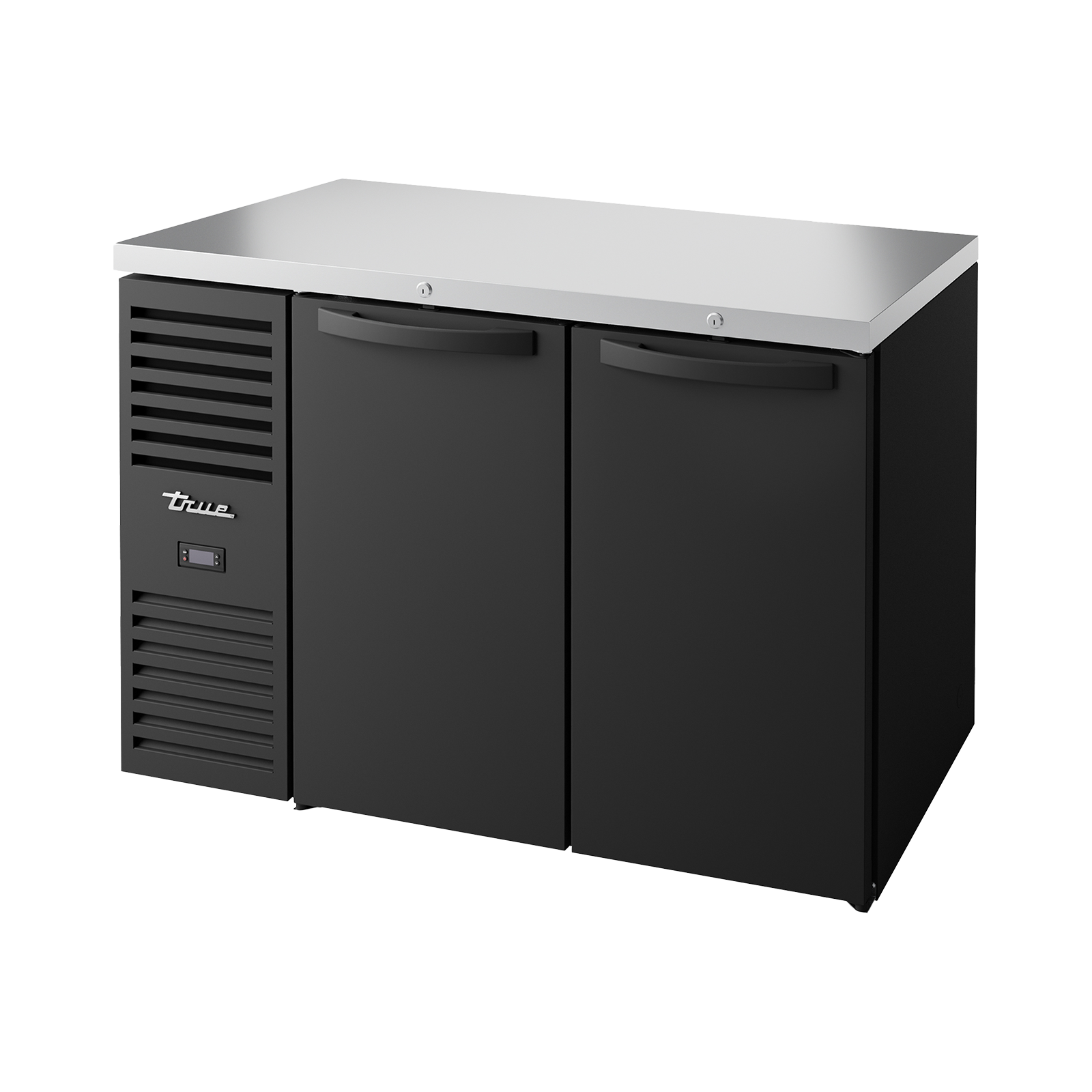 True TBR48-RISZ1-L-B-SS-2 Black Double Door Undercounter Fridge 440 Litres.