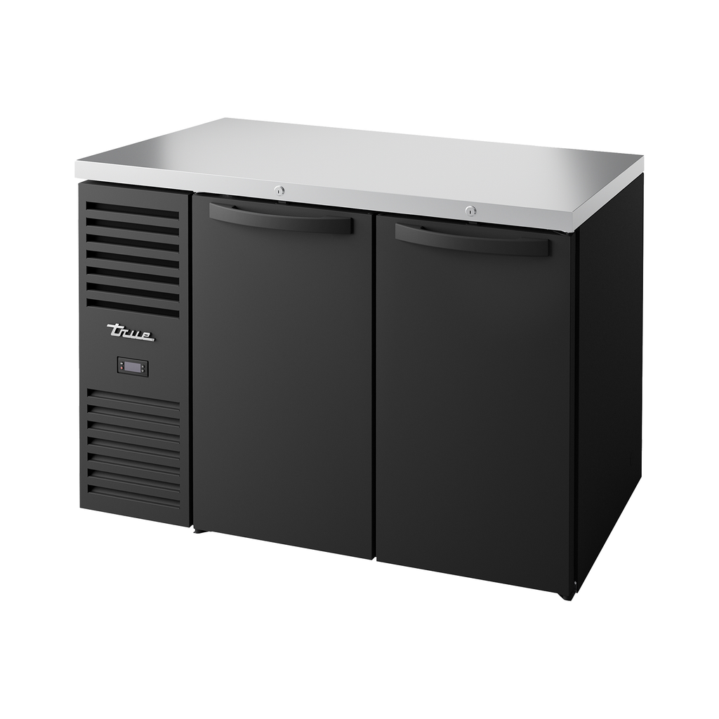 True TBR48-RISZ1-L-B-SS-2 Black Double Door Undercounter Fridge 440 Litres.