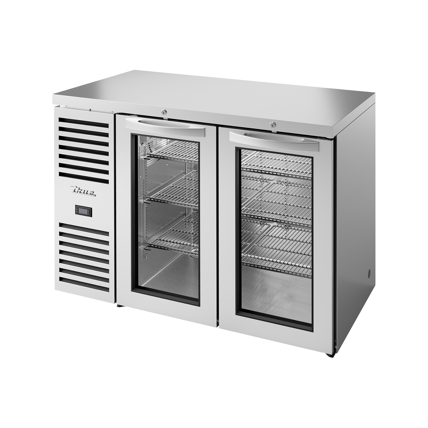 True TBR48-RISZ1-L-S-GG-2 Glass Double Door Undercounter Bar Fridge 440 Litres.