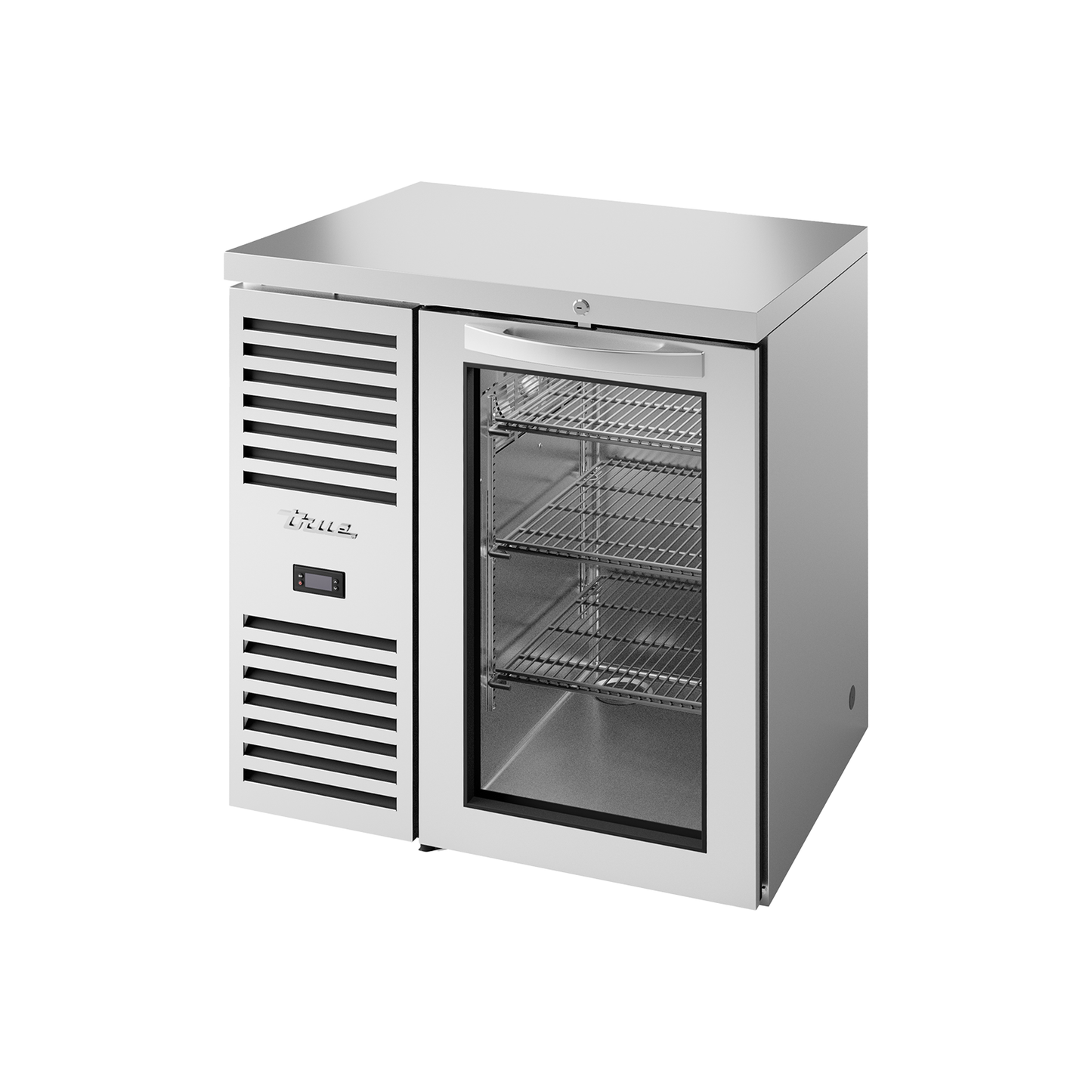 True TBR32-RISZ1-L-S-G-2 Stainless Steel Single Door Undercounter Bar Fridge 290 Litres.