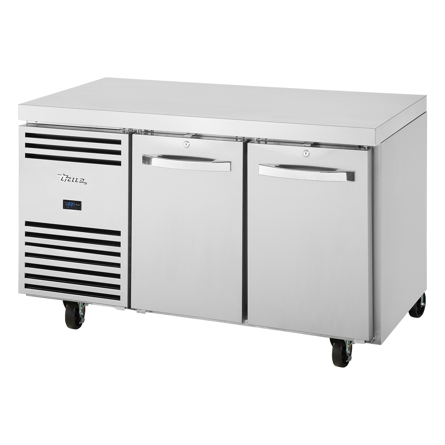 True TCR1/2-CL-SS-DL-DR Two Door Counter Fridge 420 Litres.