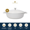 MasterClass Lightweight Shallow 4 Litre Cream Casserole Dish With Lid