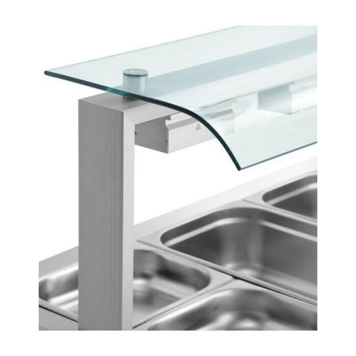 Inomak MVV714 Wet Well Bain Marie 4 x 1/1GN With Sneeze Guard.