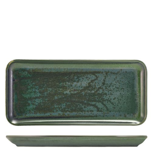 GenWare Terra Porcelain Aqua Green Narrow Rectangular Platter 36 x 16.5cm Case Size 3