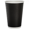 Recyclable Paper Cup Ripple Walled Black 16oz Case Size 500