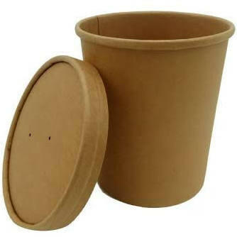 Recyclable Kraft Round Soup Container With Vented Lids 12oz Case Size 250 - Cater-Connect Ltd