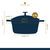 MasterClass Lightweight 2.5 Litre Sky Blue Casserole Dish With Lid