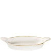 Churchill Stonecast Barley White Oval Eared Dish 11.3 x 20.5cm/255ml Case Size 6