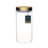MasterClass Airtight Medium Glass Food Storage Jar With Brass Lid 1.5 Litre.