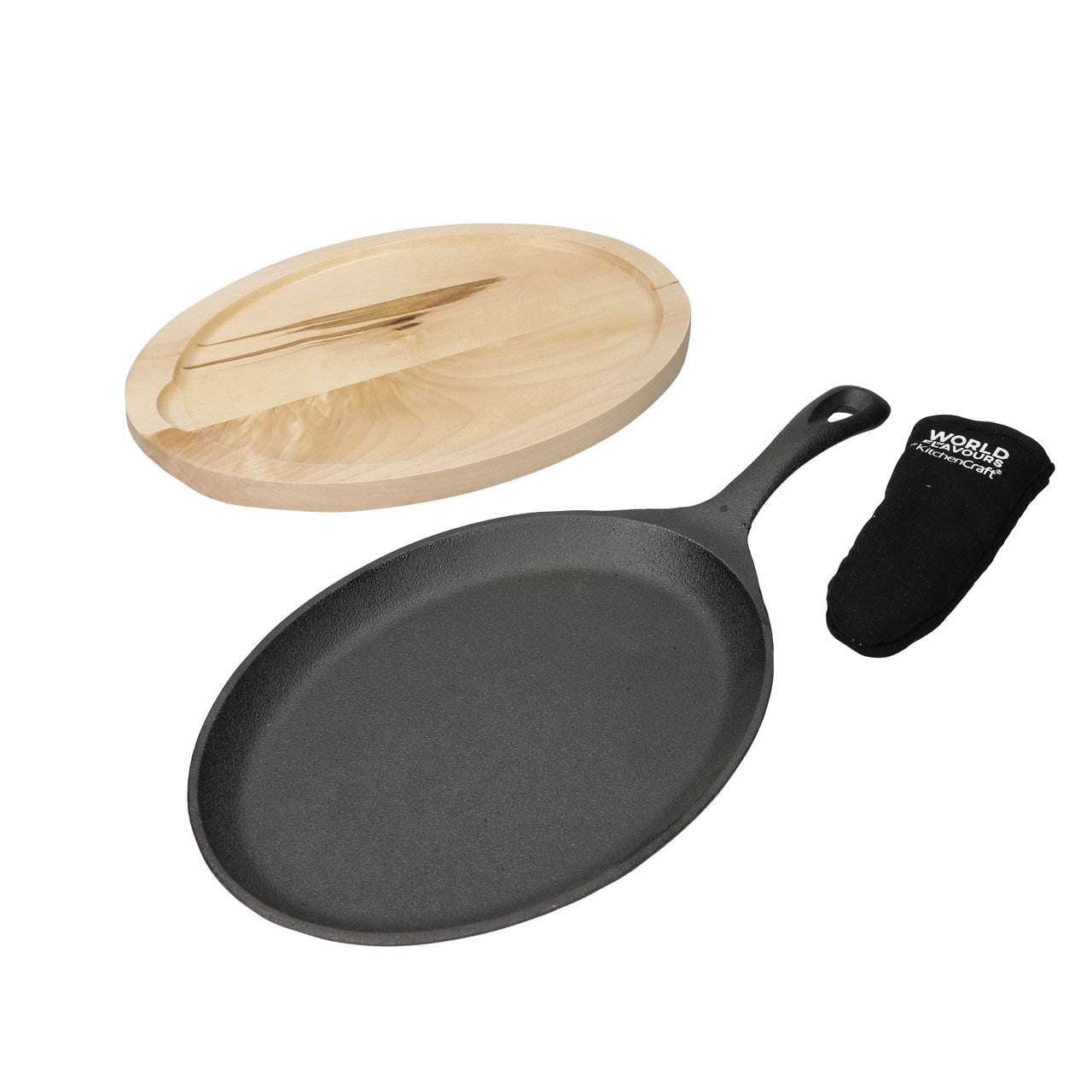 KitchenCraft World of Flavours Cast Iron Fajita Sizzler 41cm