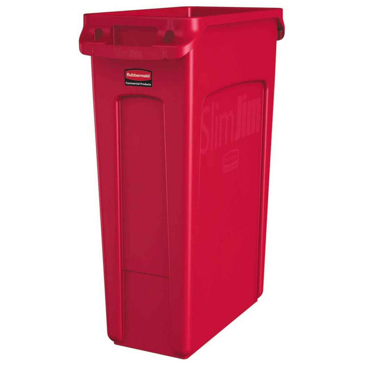 Rubbermaid Slim Jim Red Bin With Venting Channels 87L 