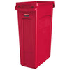 Rubbermaid Slim Jim Red Bin With Venting Channels 87L 