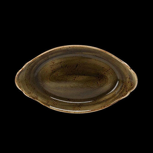 Steelite Craft Brown Oval No3 Eared Dish 30.5 x 17cm (Case Size 12)