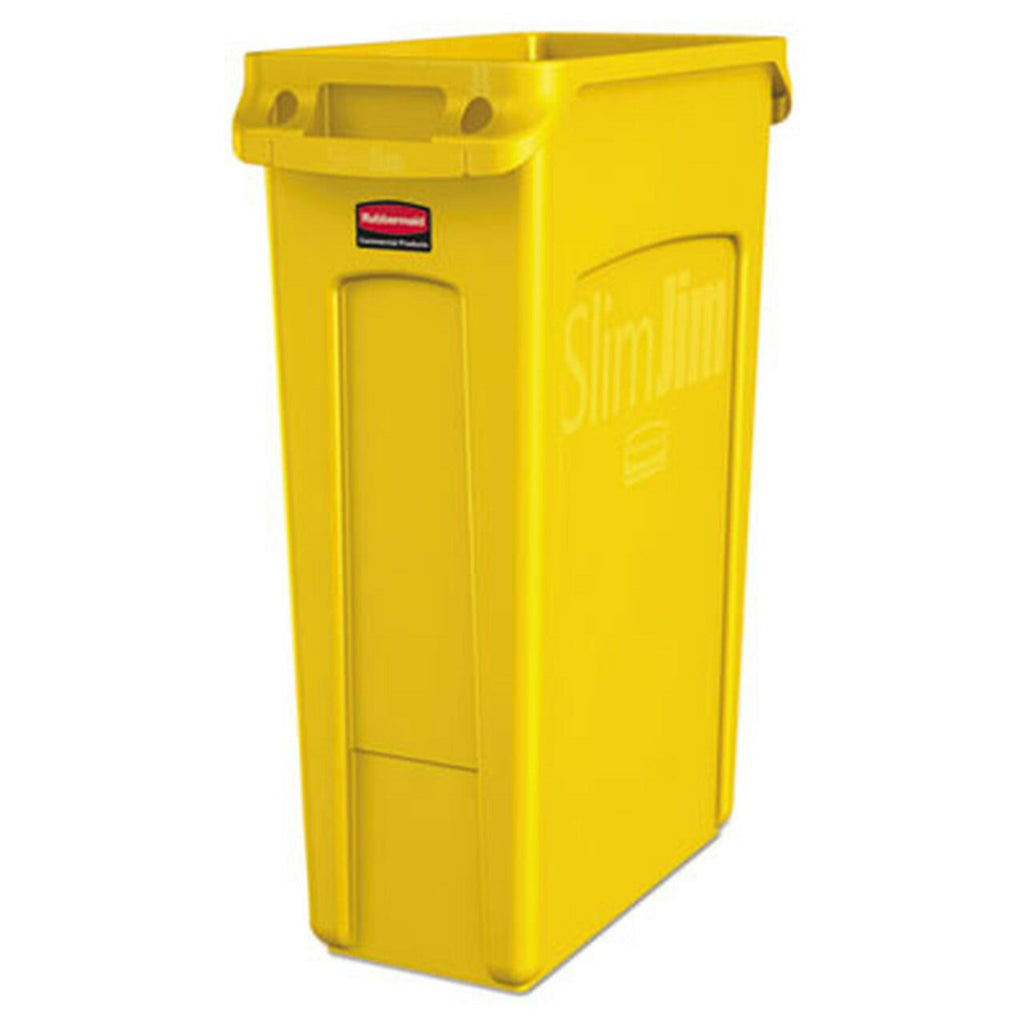 Rubbermaid Slim Jim Yellow Bin With Venting Channels 87L - Cater-Connect Ltd