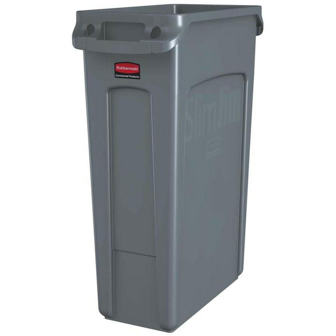 Rubbermaid Slim Jim Grey Bin With Venting Channels 87L - Cater-Connect Ltd