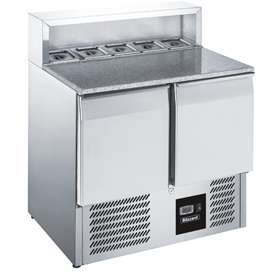 Blizzard BCC2PREPGRANITE Twin Door GN 1/1 Pizza Prep Counter 240 Litre - Cater-Connect Ltd