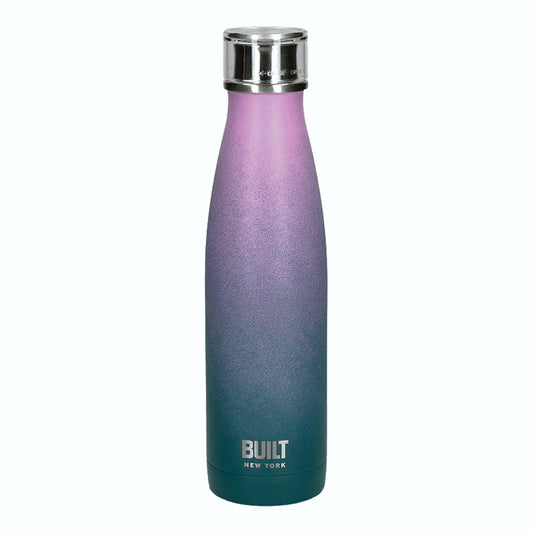 Built 500ml Double Walled Stainless Steel Water Bottle Pink and Blue Ombre