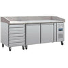 Polar U-Series CT423 Double Door Pizza Counter And Dough Drawers 290 Ltr - Cater-Connect Ltd
