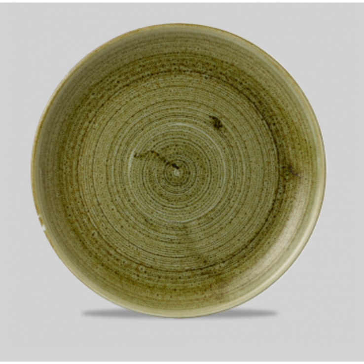 Churchill Stonecast® Intermediate Coupe Plate Plume Olive 26.00cm Case Size 12 - Cater-Connect Ltd