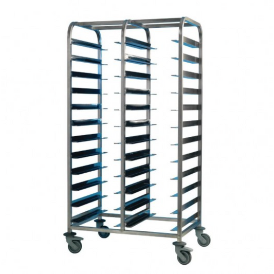 Premier Tray Clearing Trolley 2 x 12 Tray Stainless Steel Frame