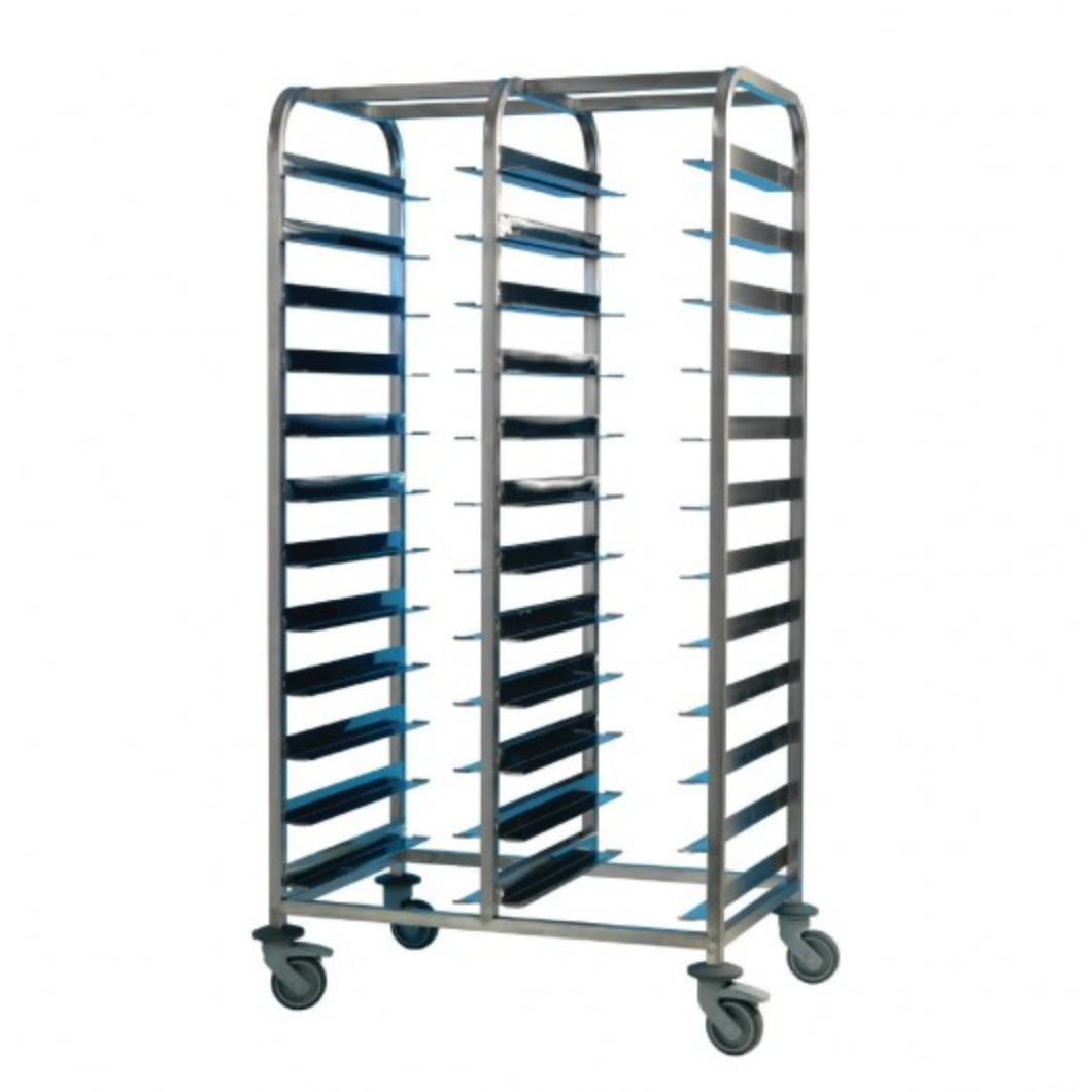 Premier Tray Clearing Trolley 2 x 12 Tray Stainless Steel Frame