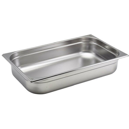 Genware Stainless Steel 1/1 Gastronorm Pan 100mm