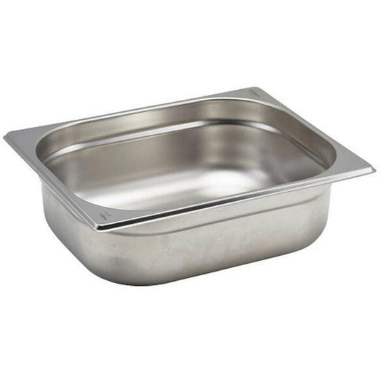 Genware Stainless Steel 1/2 Gastronorm Pan 100mm