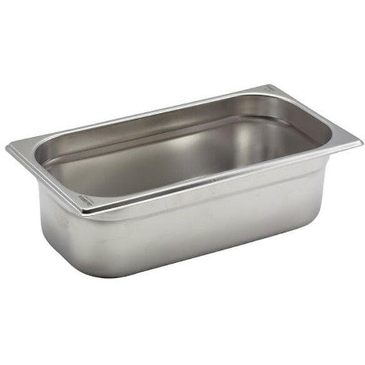 Genware Stainless Steel 1/3 Gastronorm Pan 100mm