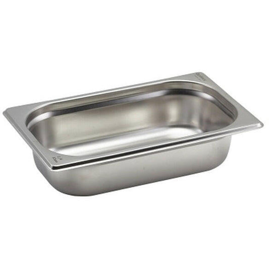 Genware Stainless Steel 1/4 Gastronorm Pan 65mm