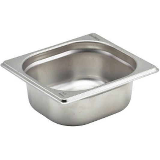 Genware Stainless Steel 1/6 Gastronorm Pan 65mm