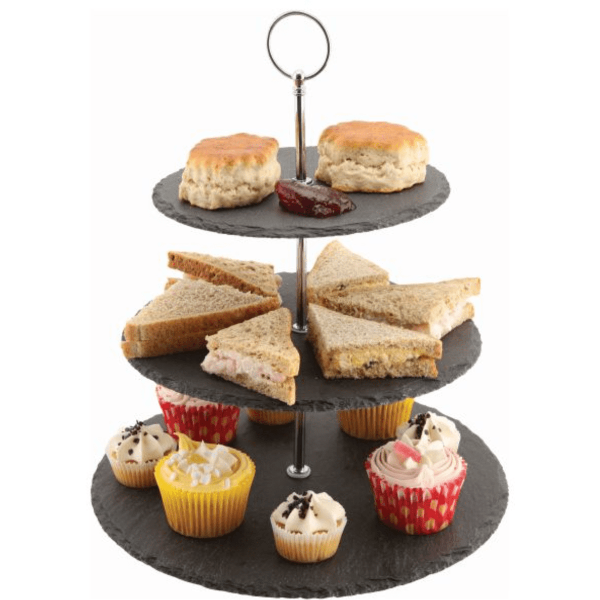 Genware Slate 3 Tier Cake Stand - Cater-Connect Ltd
