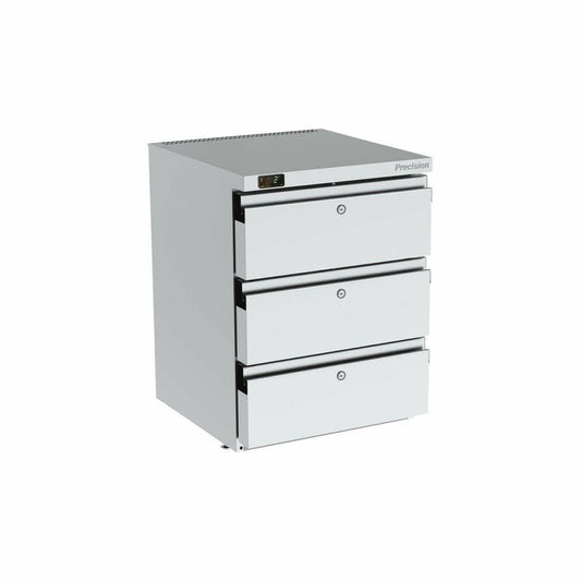 Precision HPU 153 Stainless Steel 3 Draw Undercounter Fridge 150 Litres
