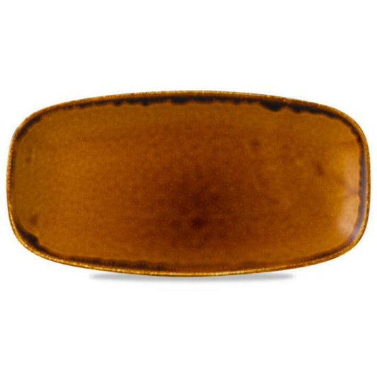 Dudson Harvest Brown Chefs’ Oblong Plate 29.8cm x 15.3cm Case Size 12 - Cater-Connect Ltd