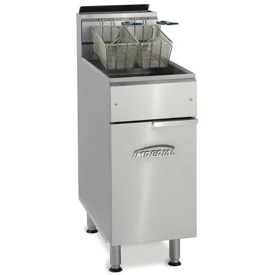 Imperial IFS-40-OP Single Tank Twin Basket Free Standing Natural Gas Fryer 22 Litres
