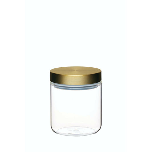 MasterClass Airtight Small Glass Food Storage Jar with Brass Lid 700ml