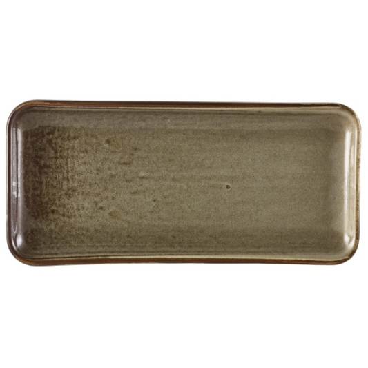 GenWare Terra Porcelain Smoke Grey Narrow Rectangular Platter 27x12.5cm Case Size 6 - Cater-Connect Ltd