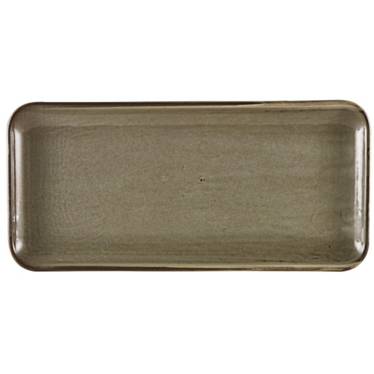 GenWare Terra Porcelain Smoke Grey Narrow Rectangular Platter 36x16.5cm Case Size 3 - Cater-Connect Ltd