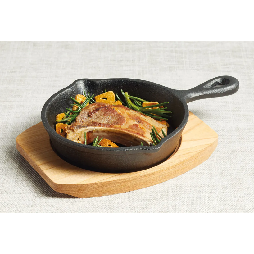 Artesà Cast Iron 20cm Round Small Fry Pan with Board