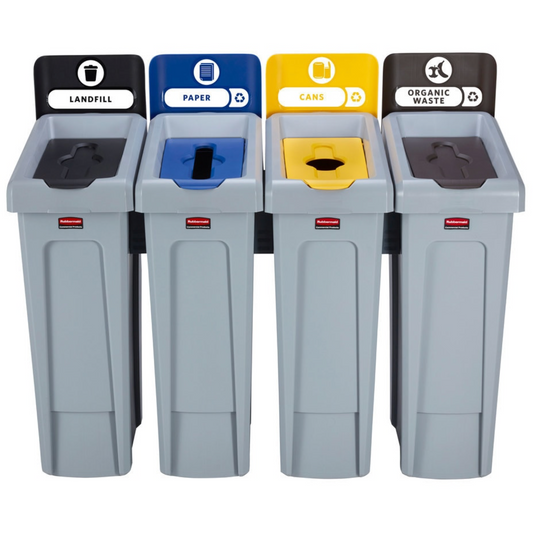 Rubbermaid Slim Jim Recycling Station Bundle 4 Stream