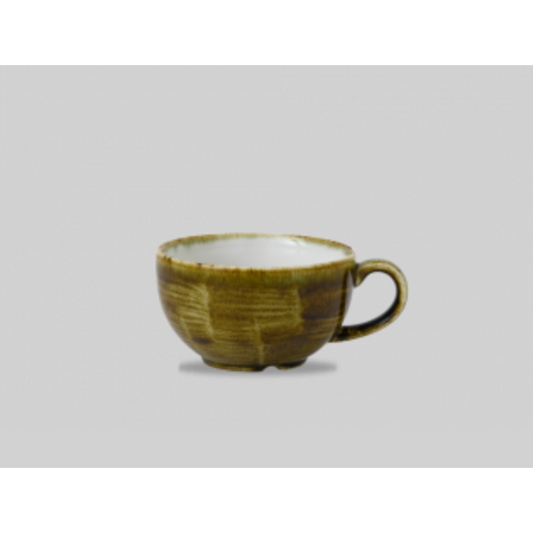 Churchill Stonecast® Cappuccino Cup Plume Olive 8.0 fl oz Case Size 12 - Cater-Connect Ltd