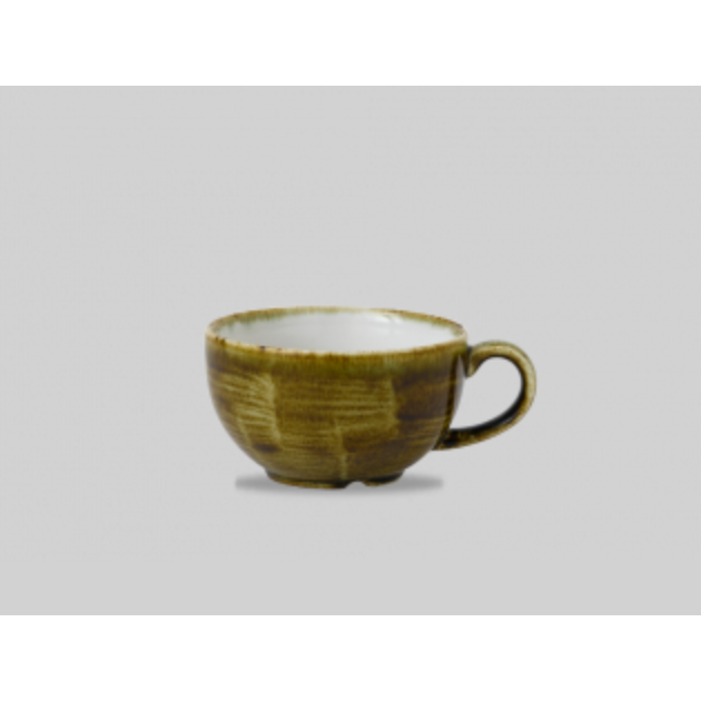 Churchill Stonecast® Cappuccino Cup Plume Olive 8.0 fl oz Case Size 12 - Cater-Connect Ltd