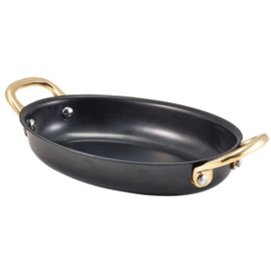 GenWare Black Vintage Steel Oval Dish 16.5 x 12.5cm Case Size 6