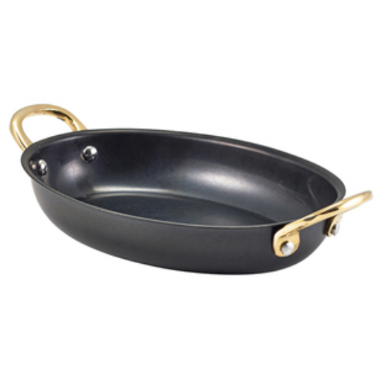 GenWare Black Vintage Steel Oval Dish 18.5 x 13.5cm Case Size 6
