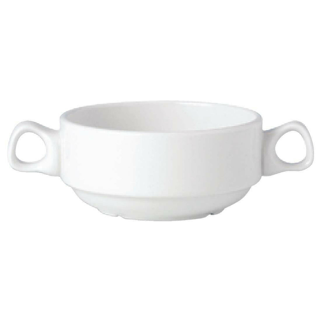 Steelite Simplicity White Handled Stacking Soup Cups 285ml Case Size 36