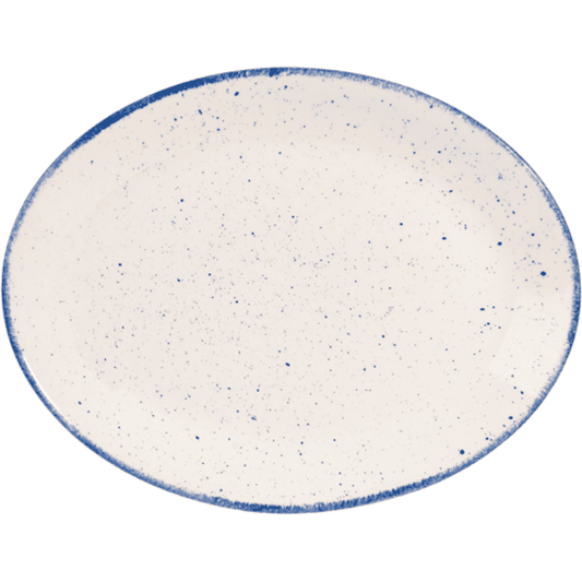 Churchill Stonecast Hints Indigo Oval Plate 30.5cm Case Size 12 - Cater-Connect Ltd