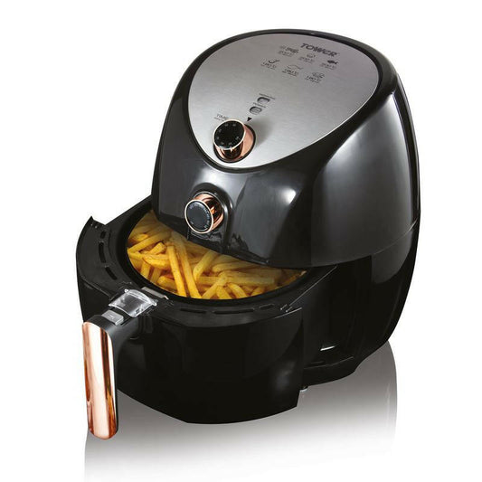 Tower T17021RG Rose Gold 1500W Manual Air Fryer 4.3 Litres