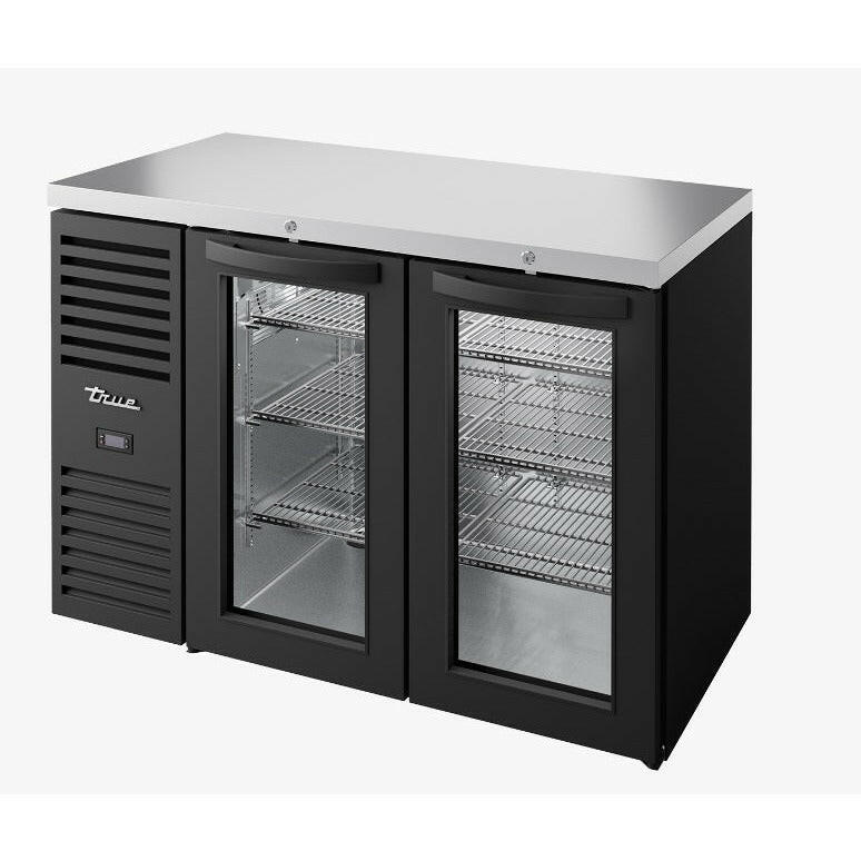 True TBR48-RISZ1-L-B-GG-2 Double Door Undercounter Black Bar Fridge 440 Litres