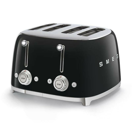 Smeg TSF03BLUK Black 50s 4 by 4 Slice Toaster