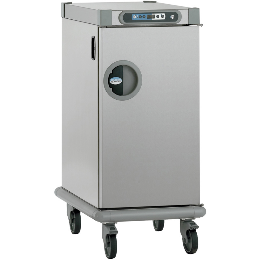 This Tournus Mobile Service Heated Banquet Trolley 10x1/1GN offers versatility to the hospitality market, specifically hotels, restaurants and mobile caters. The Tournus heated banqueting trolley sometimes referred to as a 'hot holding cabinet' holds food at a constant temperature for 3 hours by using its fan shielded heating system and easy to operate digital control panel. Perfect solution for volume catering. 
